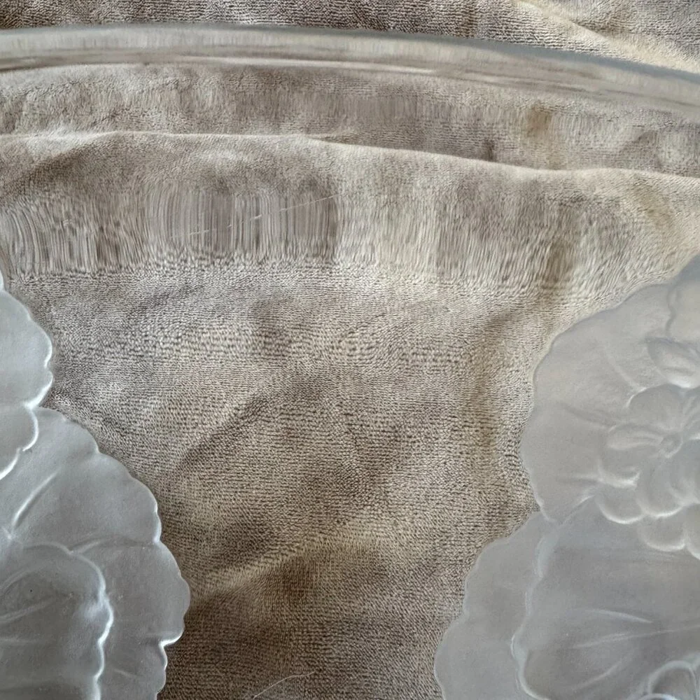 GUC Vintage Mikasa Hoya Crystal‎ Floral Motif Oval Serving Tray 13